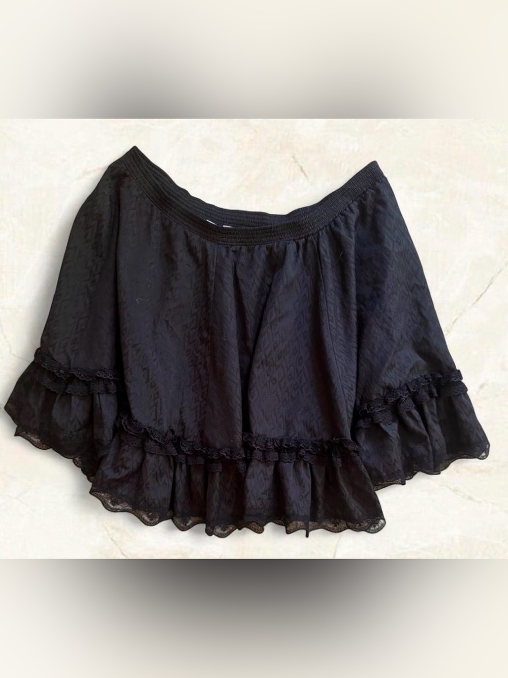 Black Ruffled Mini Skirt - Brand Unspecified